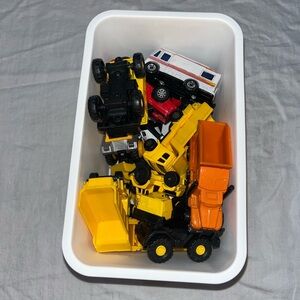Box Of Assorted Early 2000s Tonka Trucks